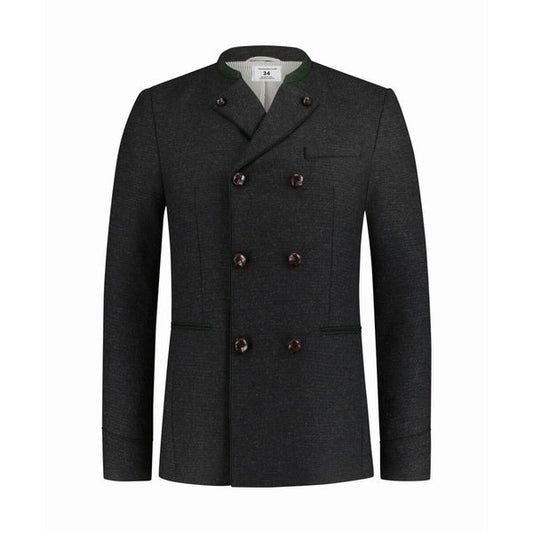 Dark Grey Leather Traditional Trachten Jackets