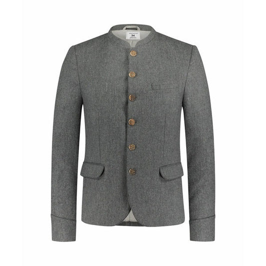 Dark Grey Leather Bavarian Trachten Jackets