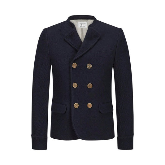 Deep Blue Fabric Bavarian Trachten Jacket