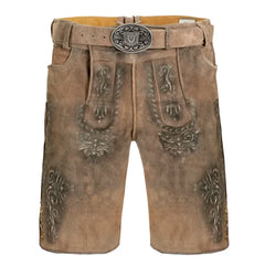 Desert Sandy Goat Suede Leather Bavarian Lederhosen