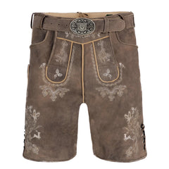 Light Brown Goat Suede Leather Bavarian Lederhosen