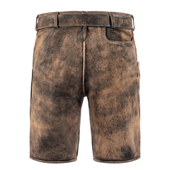 Smoky Brown Goat Suede Leather Bavarian Lederhosen