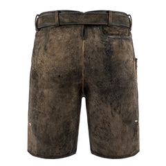 Brown Olive Goat Suede Leather Bavarian Lederhosen