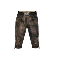 Dark Brown Goat Skin Leather Bavarian Bundhosen