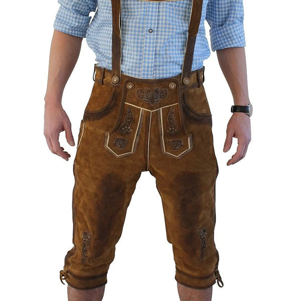 Smoky Brown Goat Skin Leather Bavarian Bundhosen