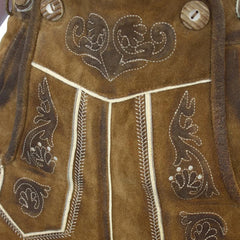 Smoky Brown Goat Skin Leather Bavarian Bundhosen
