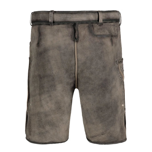 Grey Brown Goat Suede Leather Bavarian Lederhosen