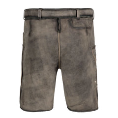 Grey Brown Goat Suede Leather Bavarian Lederhosen