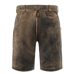 Olive Brown Goat Suede Leather Lederhosen