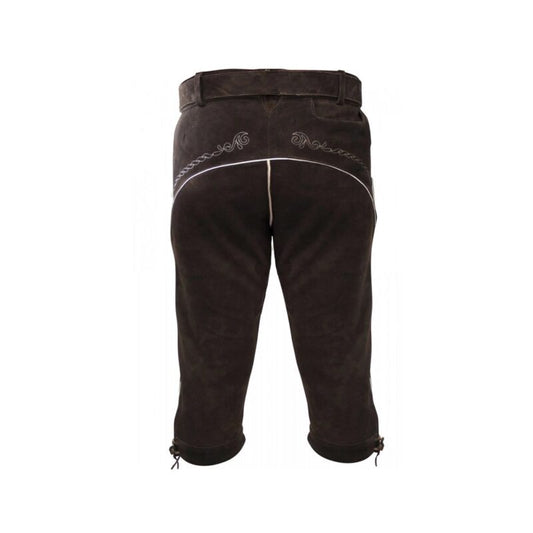 Dark Brown Goat Suede Leather Bavarian Bundhosen