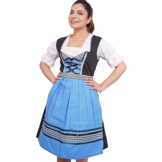 Classic Blue Goat Suede Leather Bavarian Lederhosen Dirndl