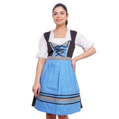 Classic Blue Goat Suede Leather Bavarian Lederhosen Dirndl