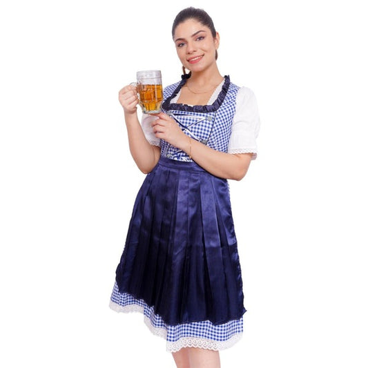 Soft Blue Goat Suede Leather Bavarian Lederhosen Dirndl