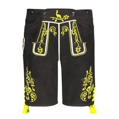 Dark Brown Goat Suede Leather Bavarian Lederhosen Shorts