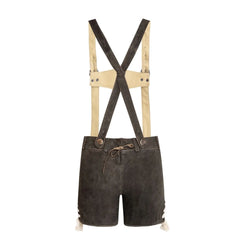 Dark Brown Cow Suede Women Lederhosen
