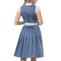 Blue White Goat Suede Leather Bavarian Lederhosen Dirndl
