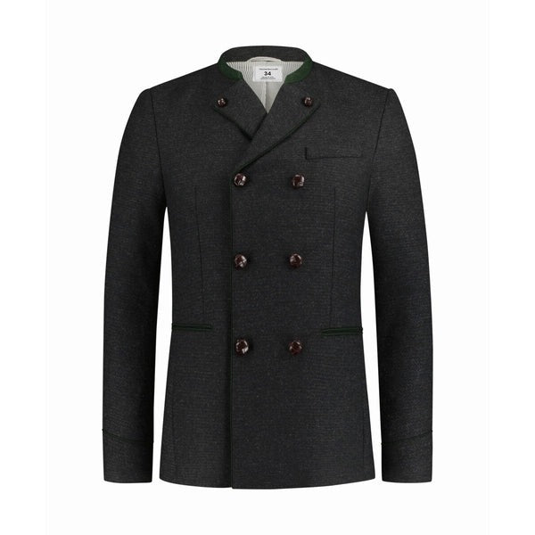 Dark Grey Leather Traditional Trachten Jackets