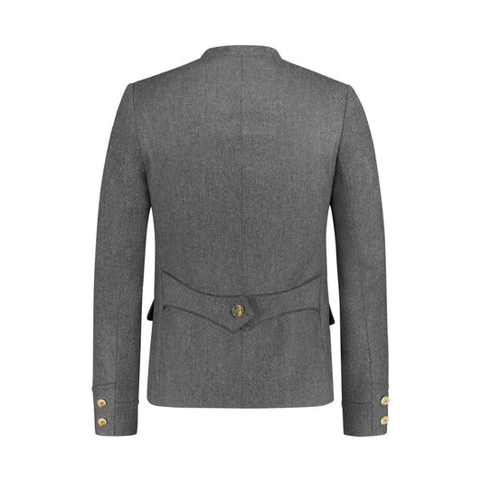 Dark Grey Leather Bavarian Trachten Jackets