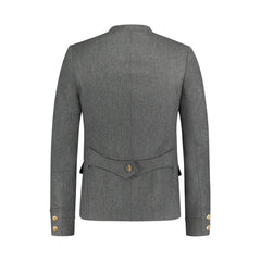 Dark Grey Leather Bavarian Trachten Jackets