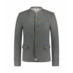 Dark Grey Leather Bavarian Trachten Jackets