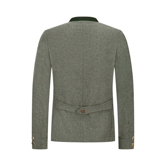 Grey Charcoal Leather Bavarian Trachten Jackets