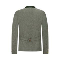 Grey Charcoal Leather Bavarian Trachten Jackets