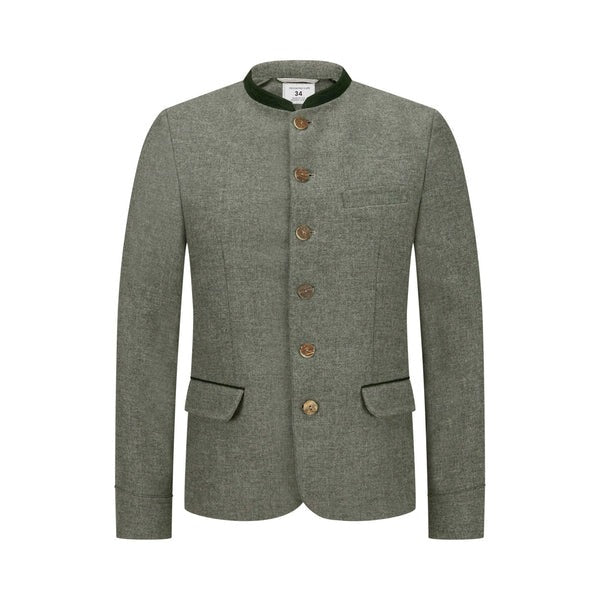 Grey Charcoal Leather Bavarian Trachten Jackets