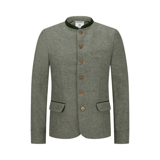 Grey Charcoal Leather Bavarian Trachten Jackets