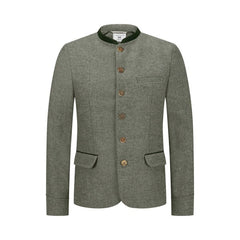 Grey Charcoal Leather Bavarian Trachten Jackets