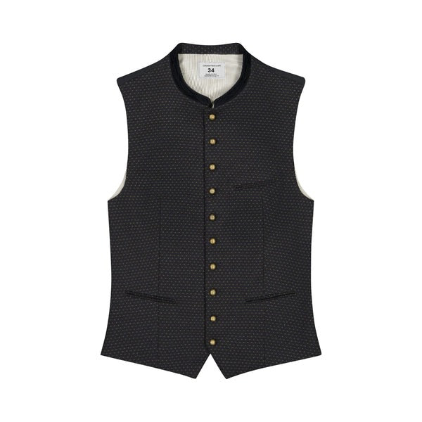 Classic Black Goat Suede Trachten Vest