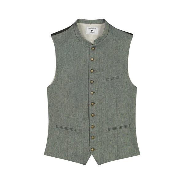 Sleek Grey Goat Suede Trachten Vest