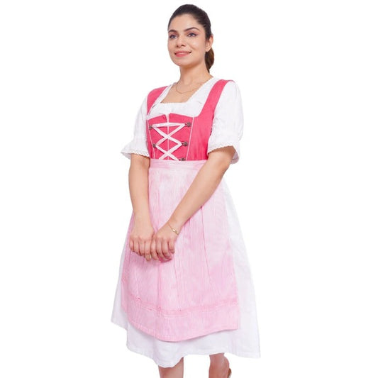 Baby Pink Goat Suede Leather Bavarian Lederhosen Dirndl