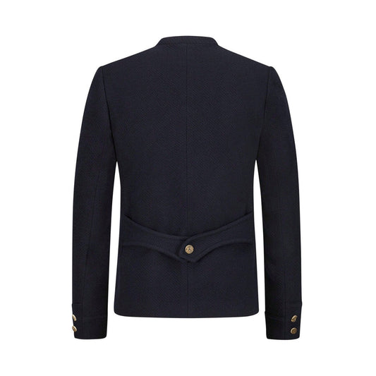 Deep Blue Fabric Bavarian Trachten Jacket