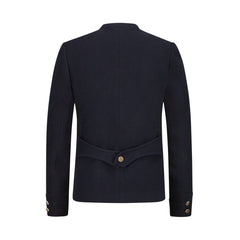 Deep Blue Fabric Bavarian Trachten Jacket