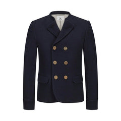 Deep Blue Fabric Bavarian Trachten Jacket