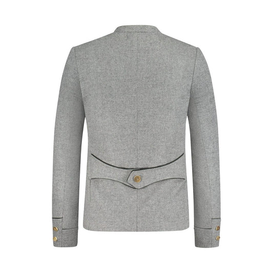 Cool Grey Fabric Bavarian Trachten Jacket
