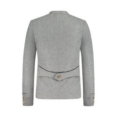 Cool Grey Fabric Bavarian Trachten Jacket
