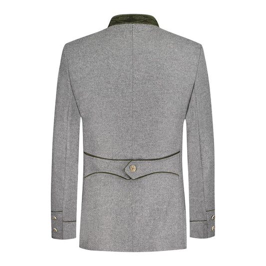Cool Grey Fabric Bavarian Trachten Jacket