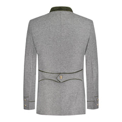 Cool Grey Fabric Bavarian Trachten Jacket