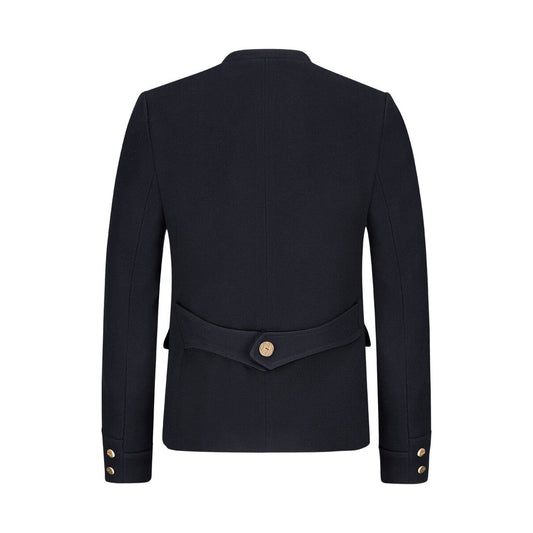 Dark Grey Leather Bavarian Trachten Jacket