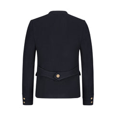 Dark Grey Leather Bavarian Trachten Jacket