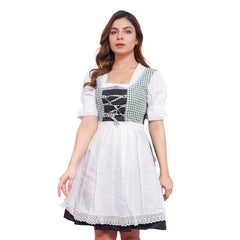 Green White Goat Suede Leather Bavarian Lederhosen Dirndl