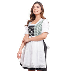 Green White Goat Suede Leather Bavarian Lederhosen Dirndl